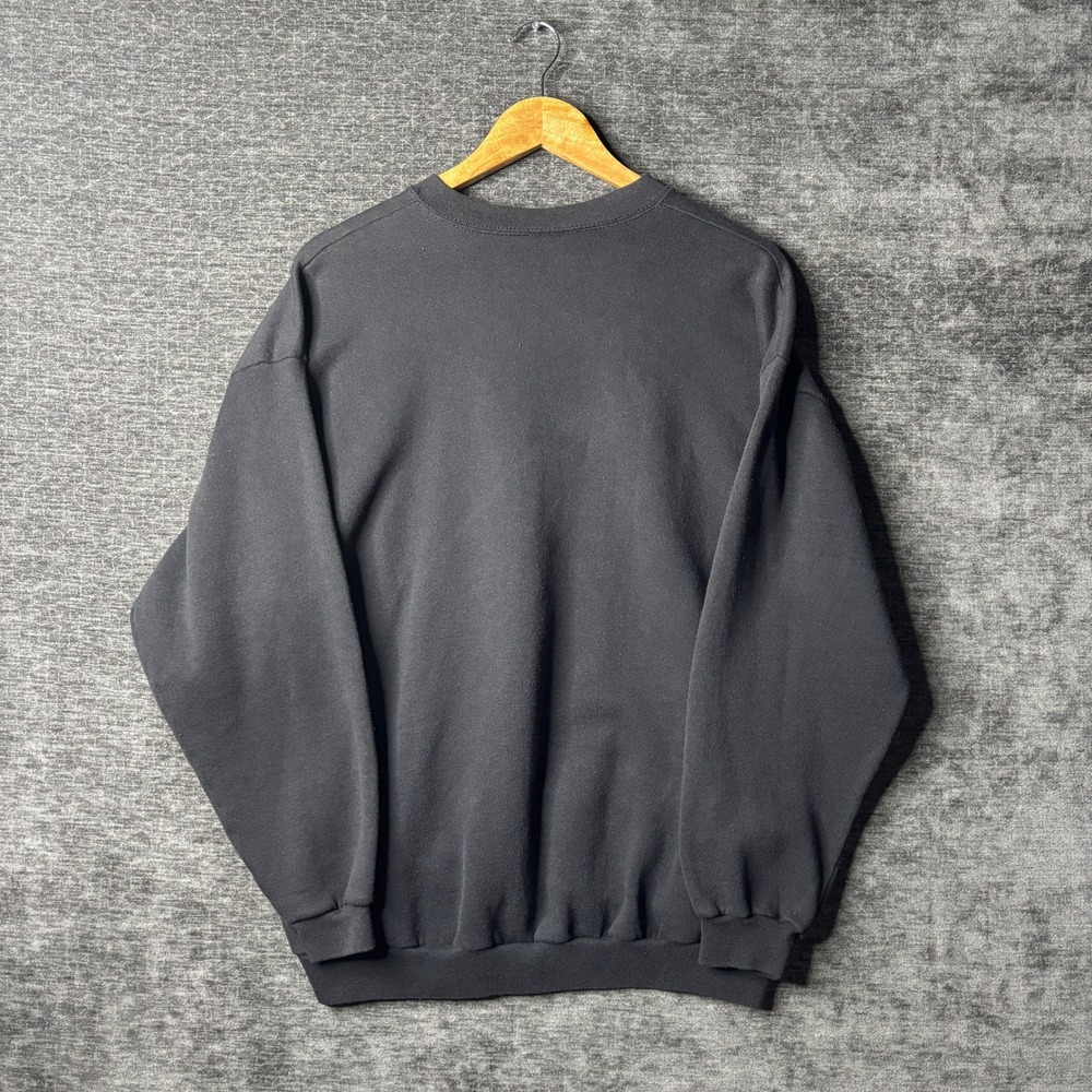 Vintage 90s Wolf Illinois Sweatshirt Mens XL Black Moon Graphic Tultex Grunge - Picture 4 of 9